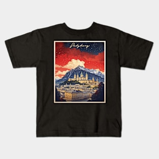 Salzburg Austria Vintage Travel Retro Tourism Kids T-Shirt